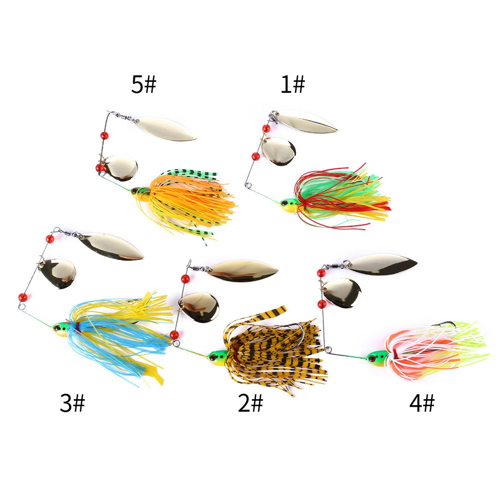 HENGJIA 5pcs Spinner Sequin Umpan Pancing Swimbait Buzz Fishing Lure Ikan Bait Wobbler Bass Tackle