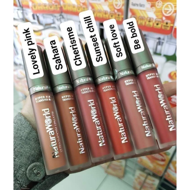 Lipstik Natura World Lipmatte Hypermatte Transferproof Naturaworld Lipstick Long lasting Tahan Lama