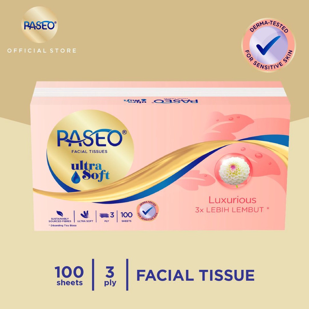 PASEO FACIAL TISSUE ULTRA SOFT 3 PLY 100'S / TISSUE KERING