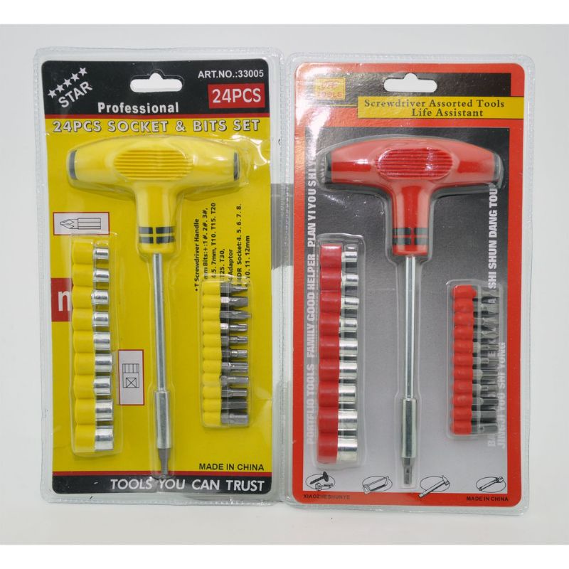 Obeng Set 24 in 1 - Multifungsi Kunci Shock Obeng Palu Kunci T Komplit