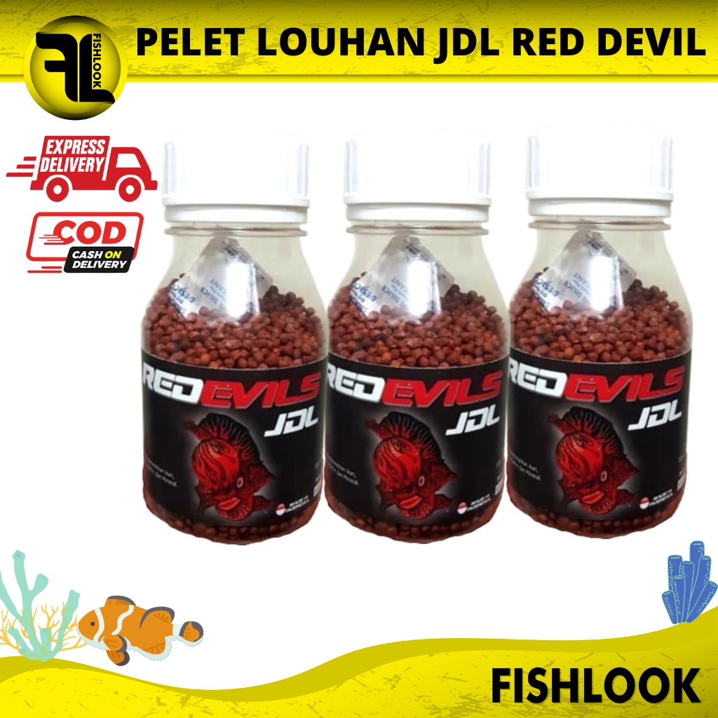 JDL Red Devil 100gr 100 gr Makanan pakan pelet Ikan Louhan Lohan