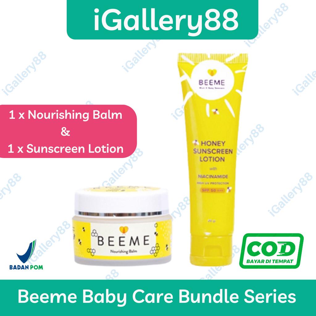 Paket Beeme Nourishing Balm dan Honey Sunscreen Lotion SPF 50+++ with Niacinamide