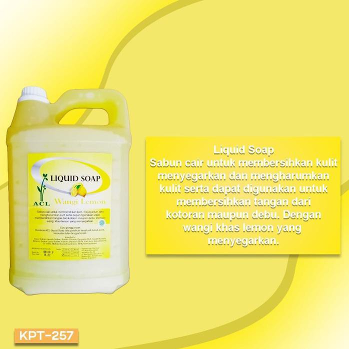 LIQUID SOAP LEMON 5 KG melembutkan kulit sabun cair wangi pembersih hemat