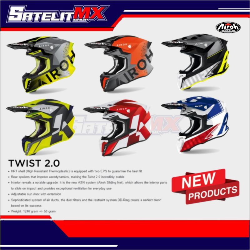 HELM AIROH TWIST 2.0 NEW.HELM CROSS AIROH TWIST.HELM TRAIL AIROH TWIST