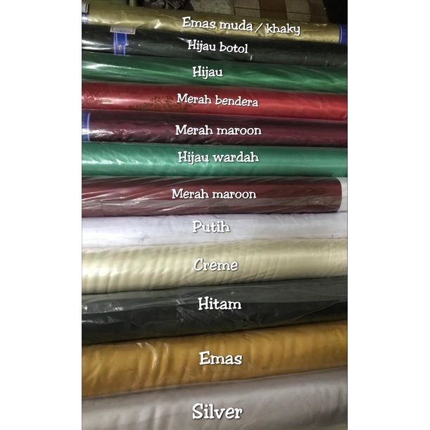 Kain Satin England Meteran Polos Bahan Saten Tebal Clarissa Silk Baju Seragam Bridesmaid Scrunchie