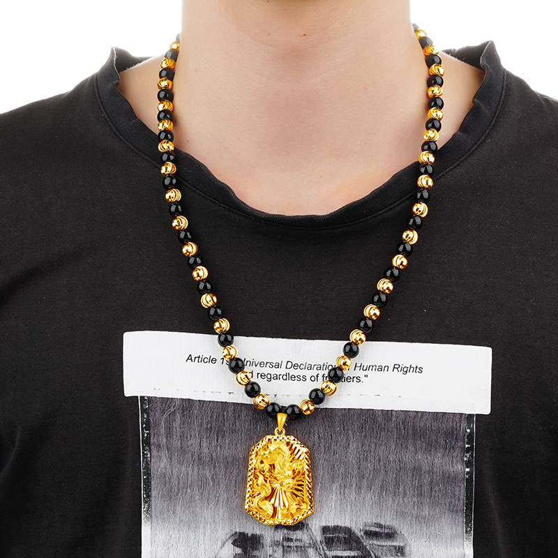 Kalung Rantai Emas Asli Kadar 375 Dengan Liontin Naga Untuk Pria