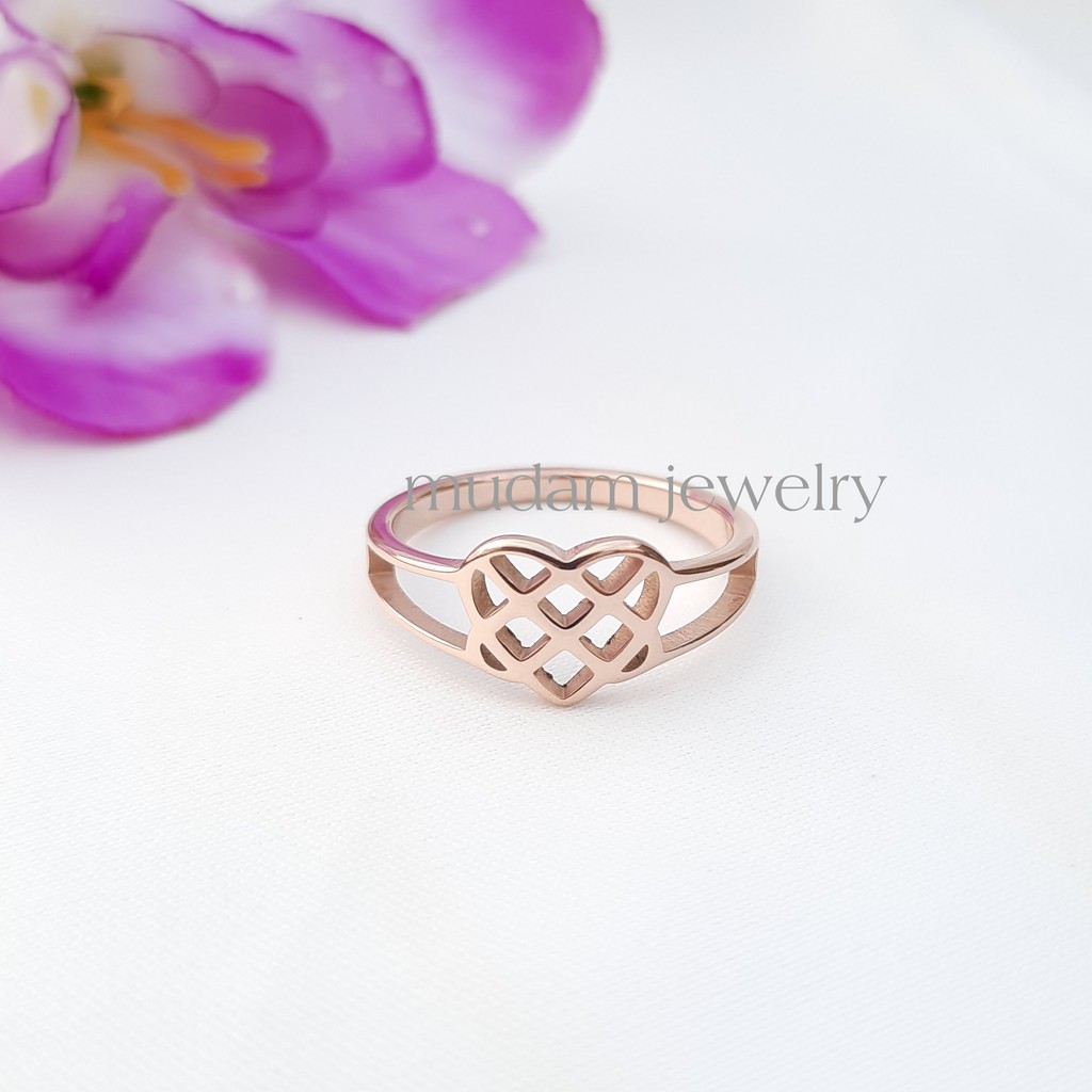 Cincin Titanium Love Ikatan Cinta/ ASLI Cincin Viral/ Cincin Kekinian Warna Rosegold dan Gold