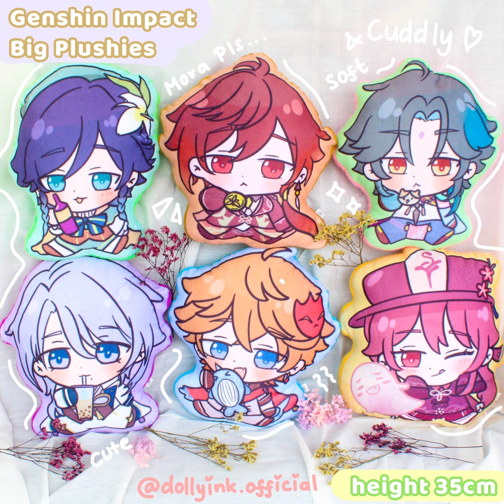 Genshin Impact Big Plushie by dollyink.official/Boneka Genshin Impact/Genshin Impact Doll/Genshin Im