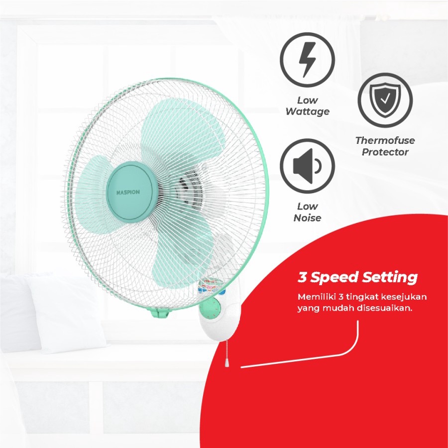 MASPION Kipas Angin Wall Fan 14&quot; MWF 37 K - Garansi Resmi 1 Tahun