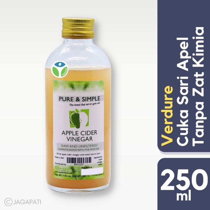 

G02G Verdure - Apple Cider Vinegar - Cuka Sari Apel 250Ml Ds5Gh