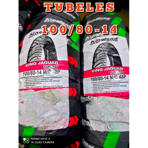 ban motor metic tubeles 100/80-14 ban kingland king haguar ban ring 14 ban metic honda vario tecno b