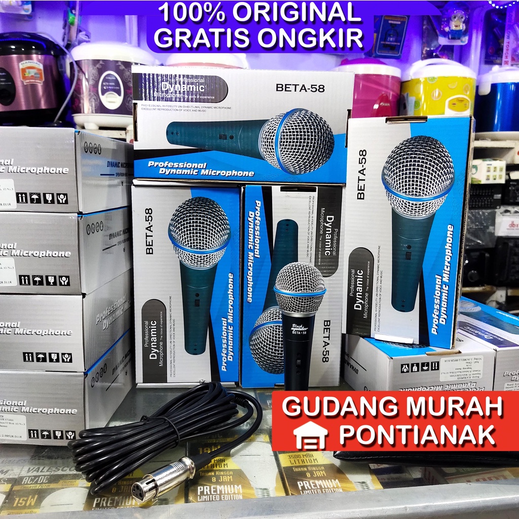 Mic Blackspider ORIGINAL ASLI Suara Jernih dan Nyaring BETA 58