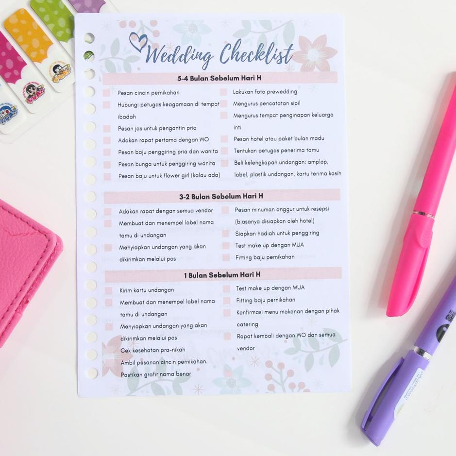 

S9L Wedding Planner / Kertas Binder Loose Leaf A5 & B5 / Sehati Planner ☒➩ 74
