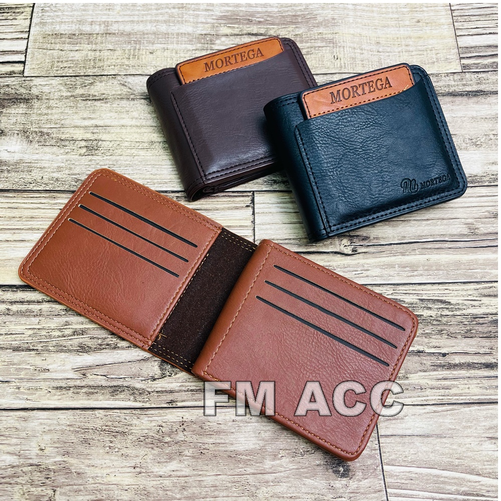 Dompet Kulit Pria Pendek-Dompet Pria Import Mortega-Choklat