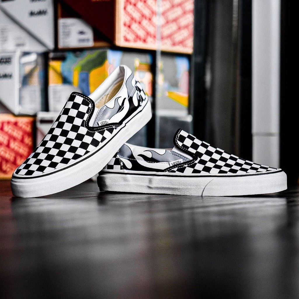 Vans Slip On Checkerboard Flame