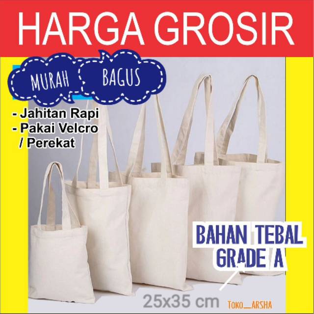 

[25x35] Tas Blacu Polos Blaco Belacu TOTEBAG GOODIEBAG TEBAL grade A