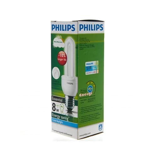 PHILIPS LAMPU ESSENTIAL 8W CDL E27 BOHLAM 8 WATT COOL DAYLIGHT 2U