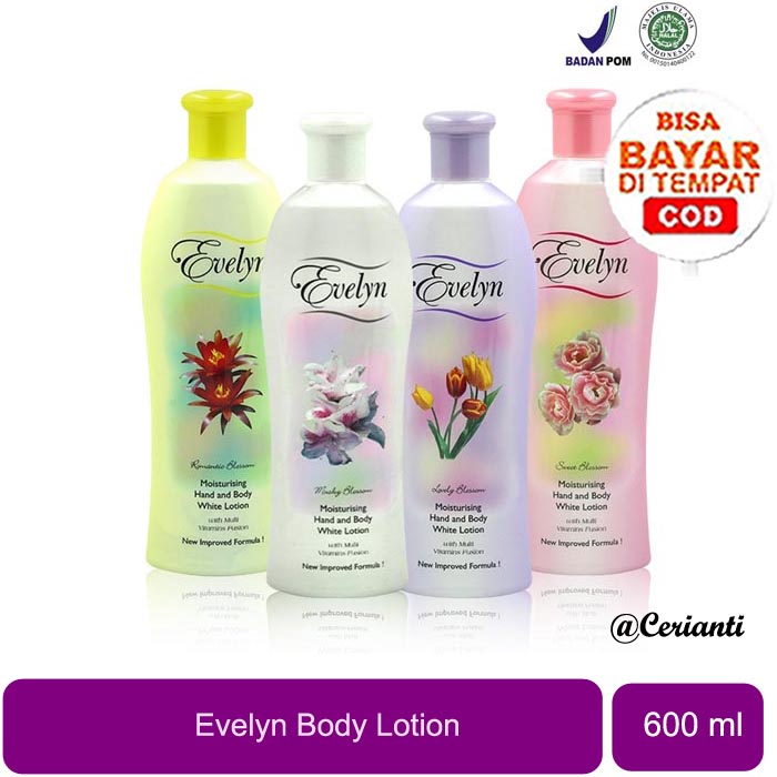 [600ML] [WHITENING BODY LOTION] Evelyn Hand &amp; Body Lotion - 600ml - White Lotion | LOVELY | SWEET | ROMANTIC | MUSKY Blossom_Cerianti