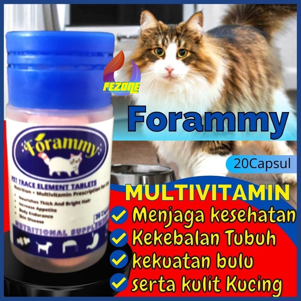 VITAMIN KUCING NAFSU MAKAN KURUS OBAT GEMUK KUCING SEHAT VITAMIN ANTIBODY FORAMMY FEZONE