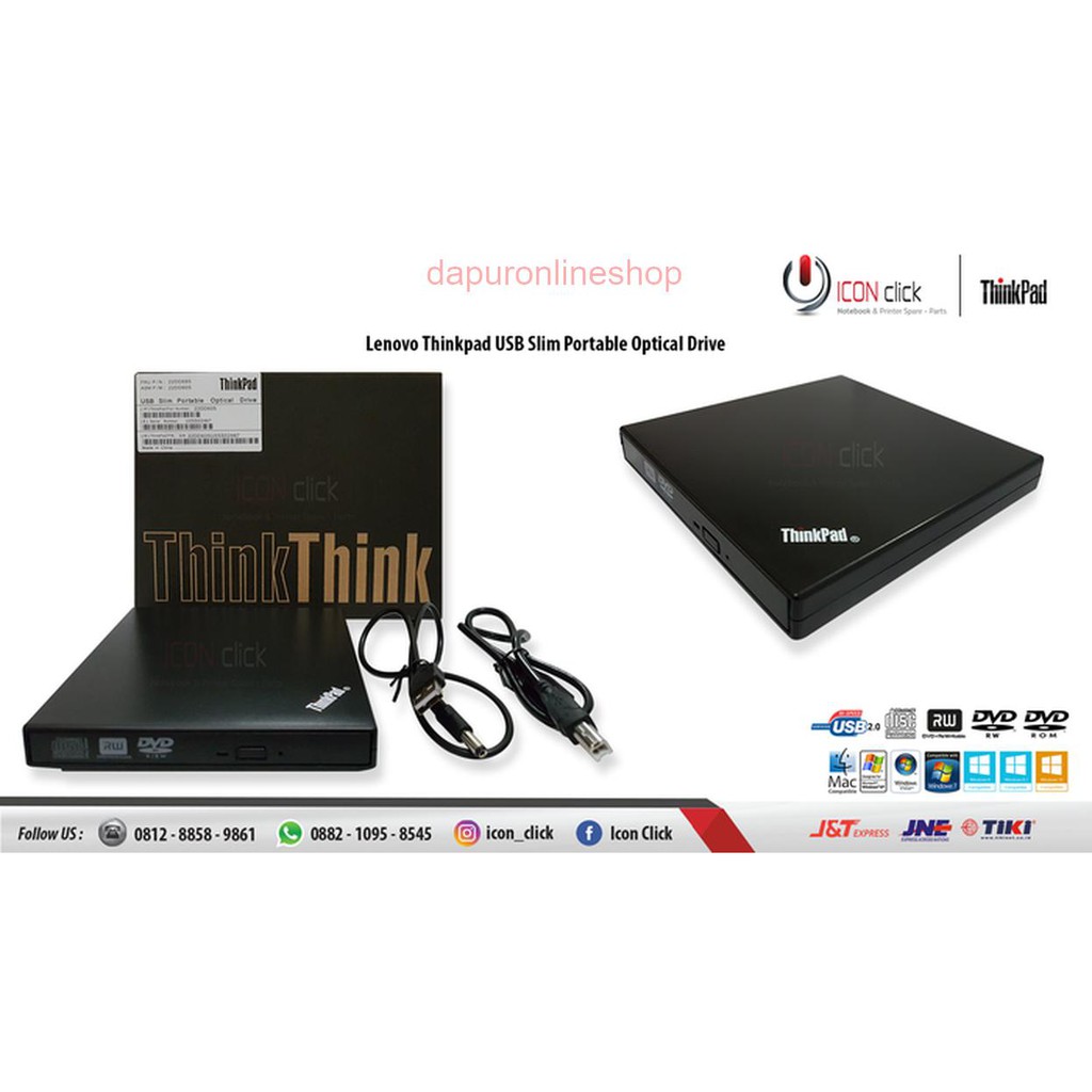 PROMO DVD-RW External Lenovo Thinkpad USB Slim Portable Optical Drive ORIGINAL