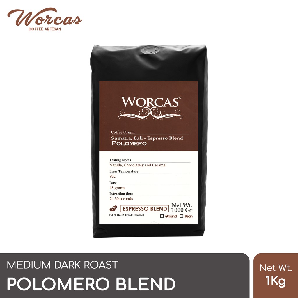 

WORCAS Kopi Polomero Espresso Blend 1 Kg | Es Kopi Susu Blend