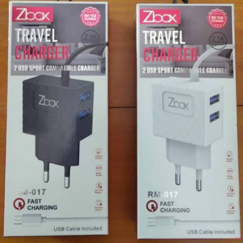 CHARGER/TC ZBOX RM 017 + LED 2.1A FAST CHARGING 2 USBINCLUDE KABEL MICRO