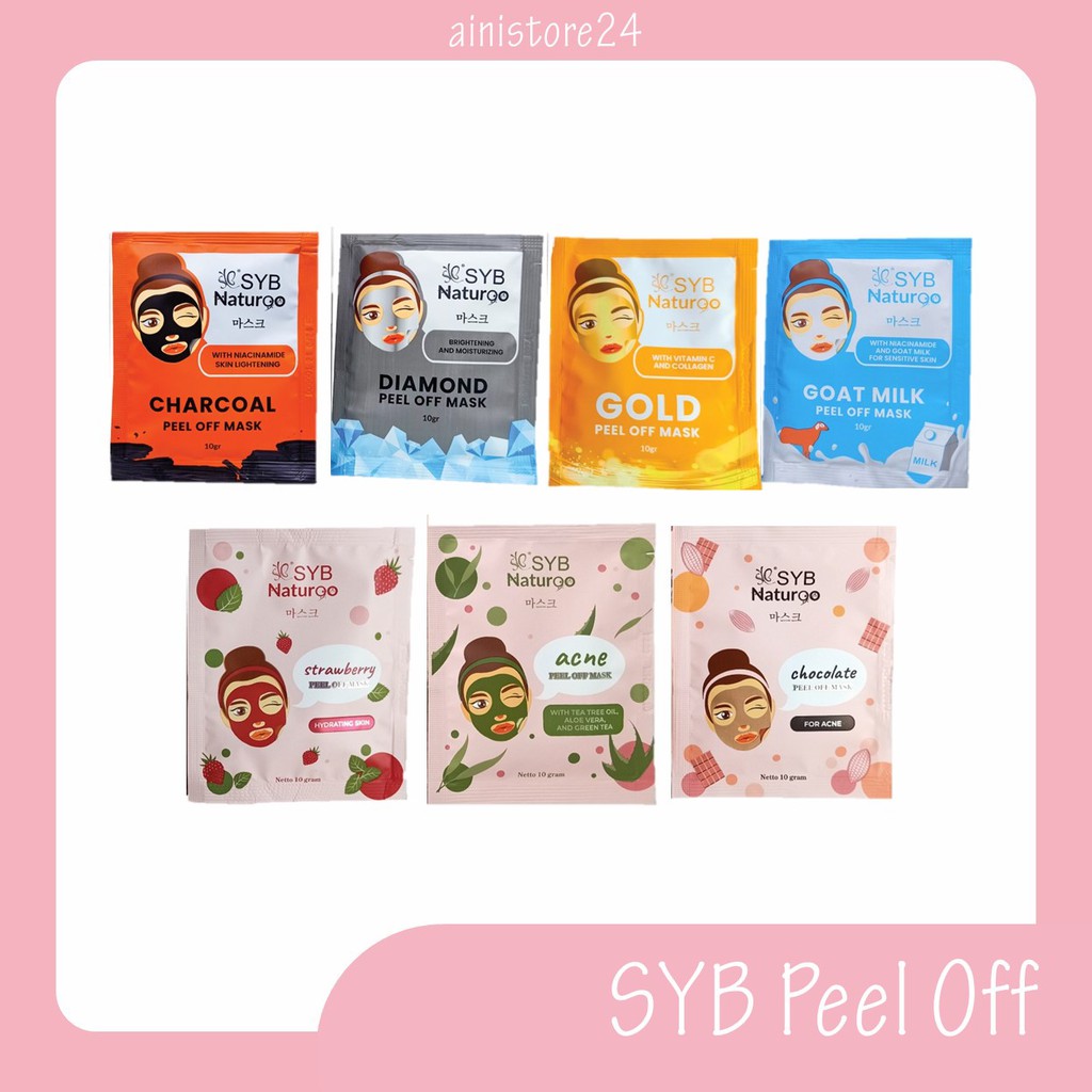 Jual Syb Naturgo Peel Off Mask Series Sachet Varian Lengkap Gold