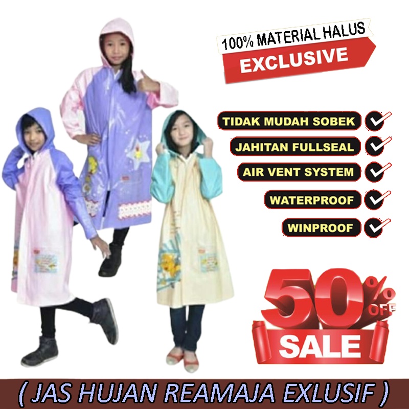 Jas Hujan Anak Ponco Poncho Raincoat Jubah Murah Grosir Jas Hujan Bazaar Jas Hujan remaja gamis Terusan Jas Hujan Anak Hodie / Jas Hujan Lucu Motif Kartun Funny Rain Coat For Kids