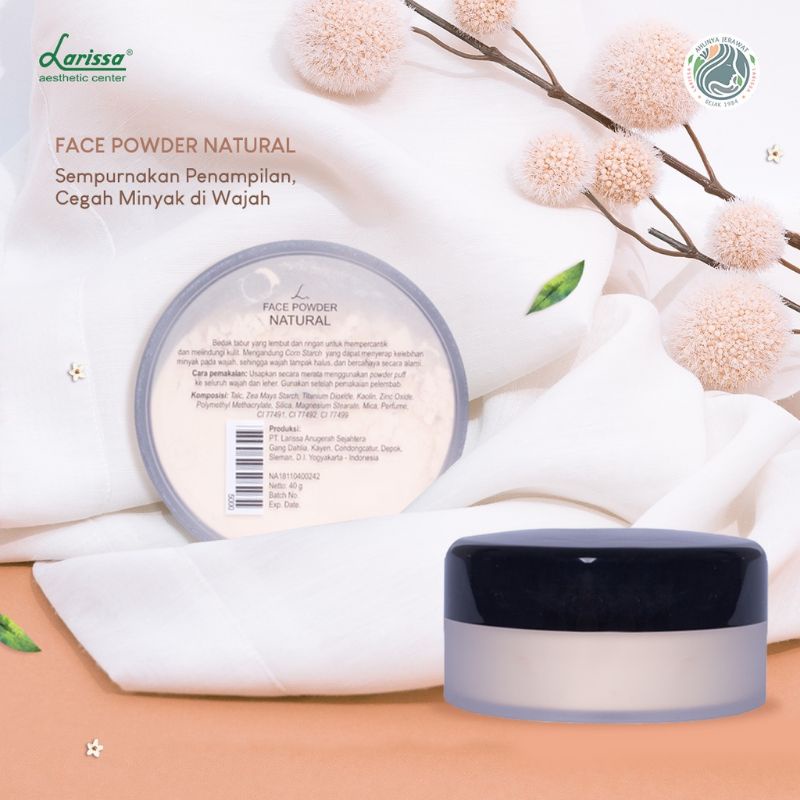 bedak tabur larissa/face powder natural/ face powder white larissa/bedak tabur larissa