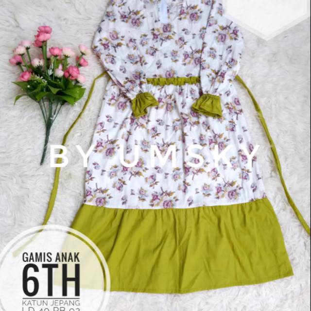 Gamis anak katun Jepang pesanan bunda wiwik