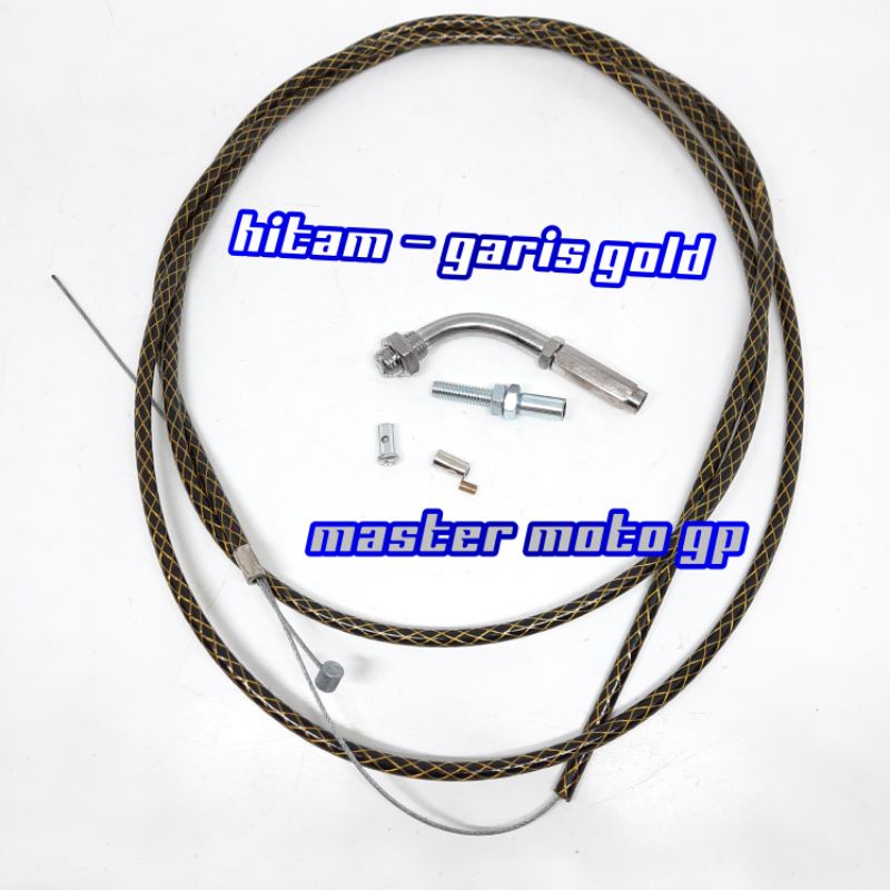 Tali Gas Spontan Serat thailand Domino Kabel gas serat 190cm Universal beat - nouvo - mio - xeon - nouvo - klx - vario - Rxking - Vixion - satria fu - cb - sonic - ninja