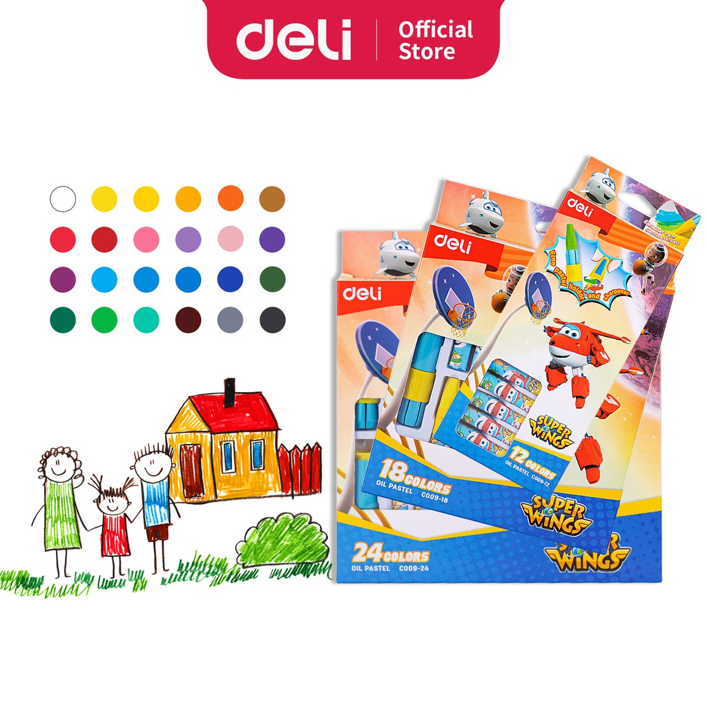 

Deli Oil Pastel / Krayon 12/18/24 Warna dengan Rautan dan Pegangan EC009