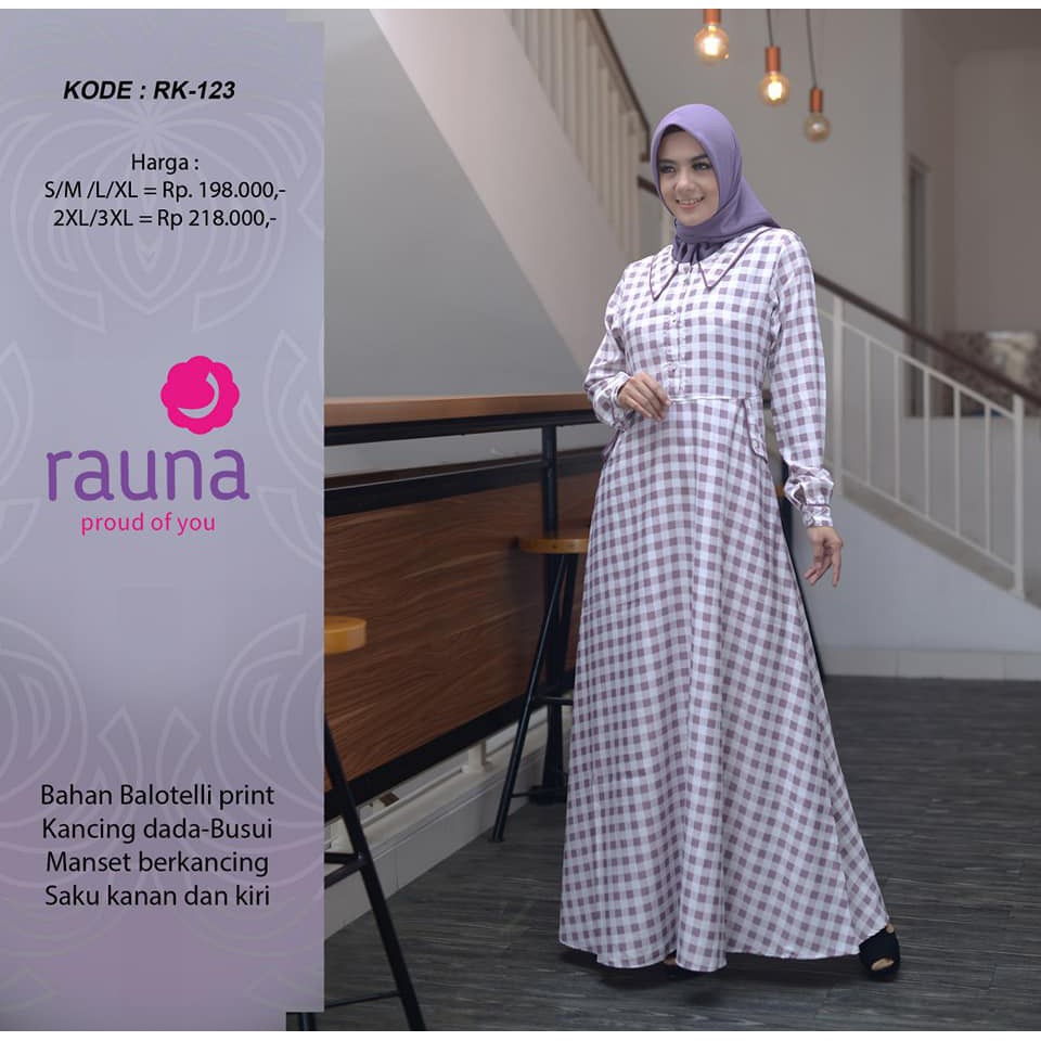 Dress Rauna Terbaru / RK - 124 / Fashion Muslim