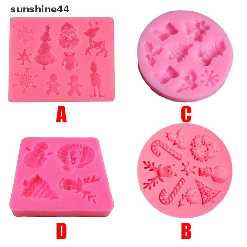 Sunshine Cetakan Fondant / Cokelat / Pastry / Permen Bahan Silikon Bentuk Santa Claus Natal