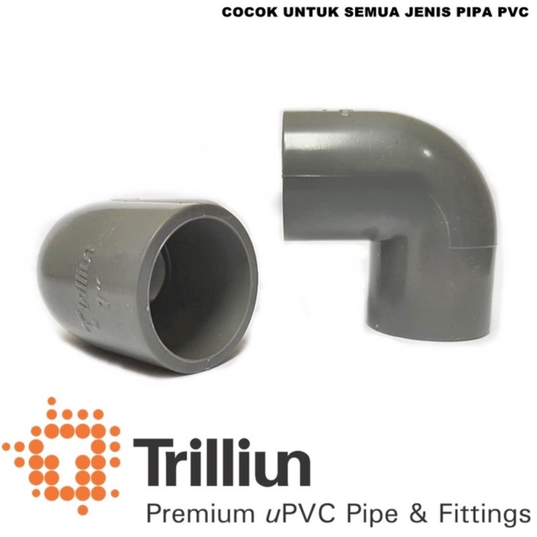 Sambungan Pipa L Knie PVC 3-4 Inch Triliun Knee AW 3/4“ Fitting Pipa PVC Merk TRILLIUN Knie  Alat Pe