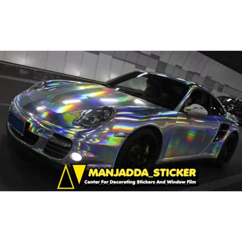 STIKER HOLOGRAM SKOTLET MOTOR HOLOGRAM LASER CHROME STIKER PELANGI