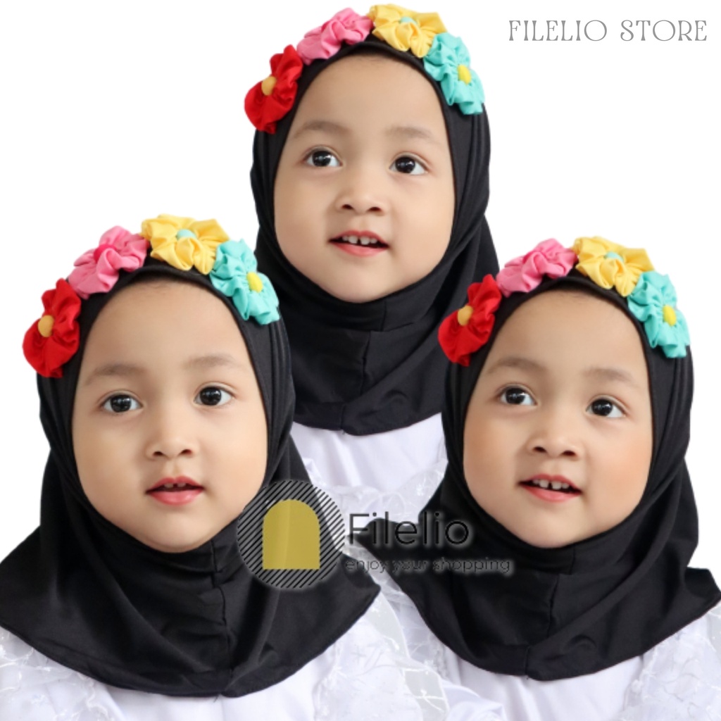 TERMURAH Kerudung Anak 1 tahun Bunga Mawar Hijab Anak 2 Tahun Murah Terbaru Krudung Anak Bayi