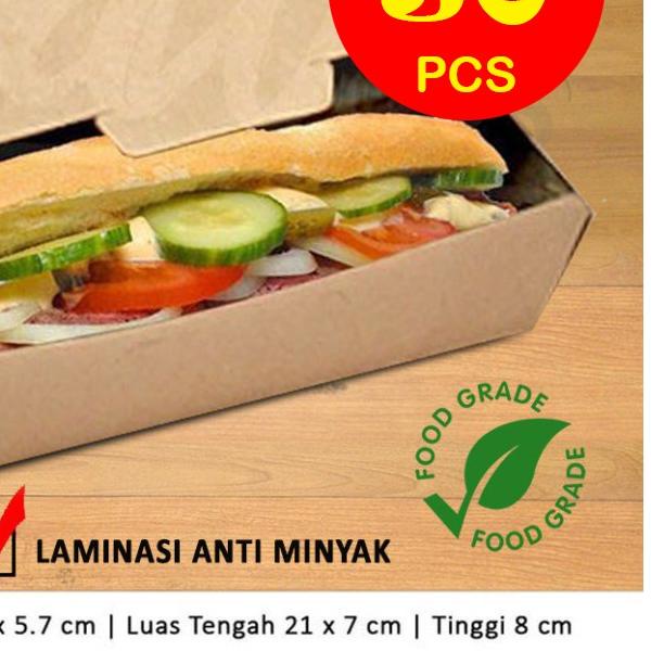 

Kotak Dus Box Hotdog Hot Dog Sosis | COKLAT - (50 Pcs)