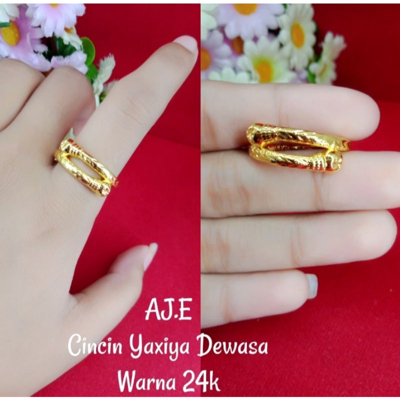 cincin ular lapis emas 24k cantik