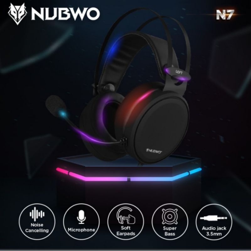 Nubwo N7 Headphone Gaming with Noise Canceling Microphone Black