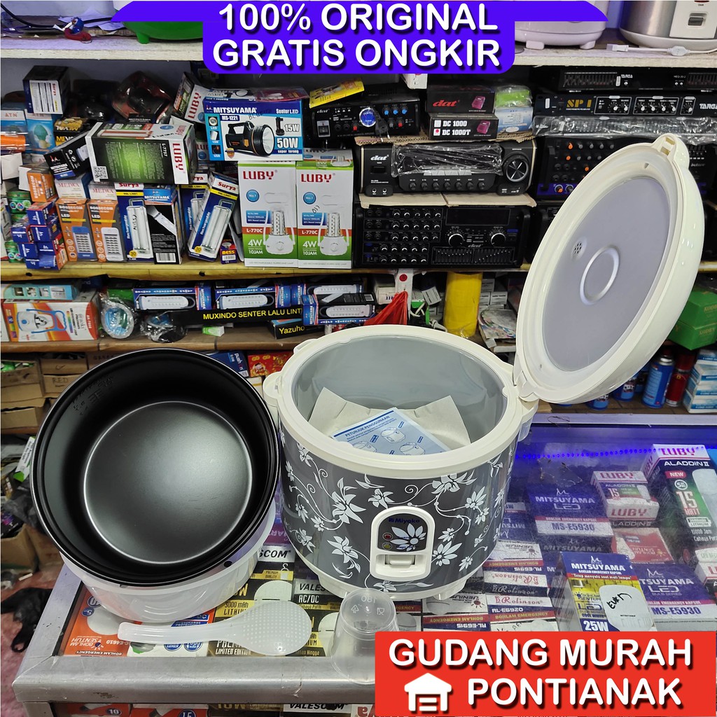 Ricecooker Miyako Mcm 528 1,8liter Silver Classic Magic Com Penanak nasi Anti lengket