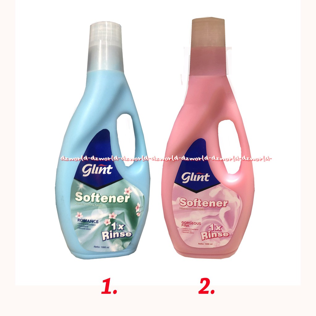 Glint Softener Gorgeous Pink Anti Bacterial Pelembut Dan Pewangi Pakaian 1L Glint Pink Blue