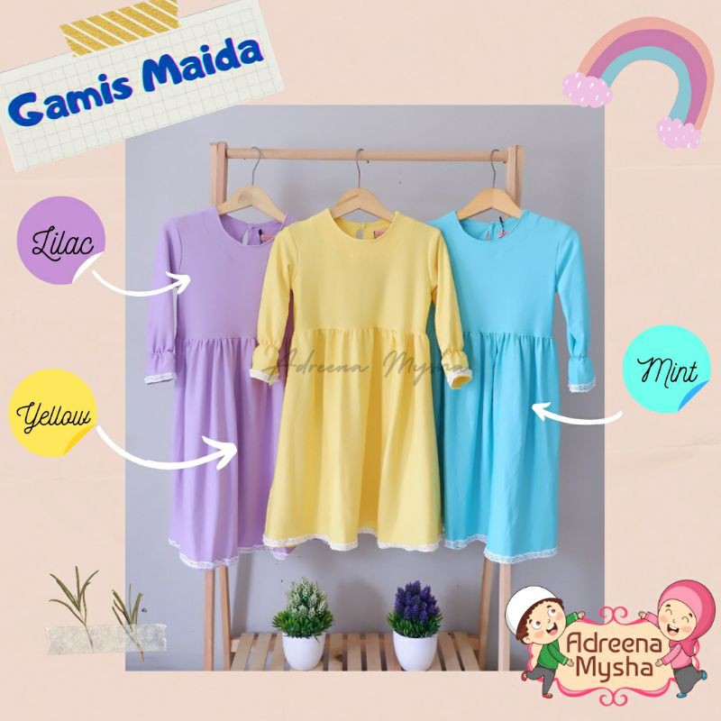 Gamis Maida Size 0-3 Tahun / Gamis Anak / Gamis Bayi Newborn / Gamis polos