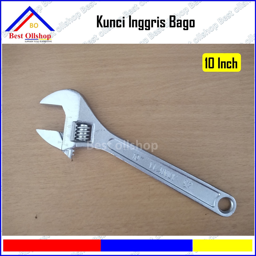 Kunci Bago 10 inch / Kunci Konci inggris Ingris Bako Bagong 10 inch Hex Adjustable Wrench 250 MM RRT