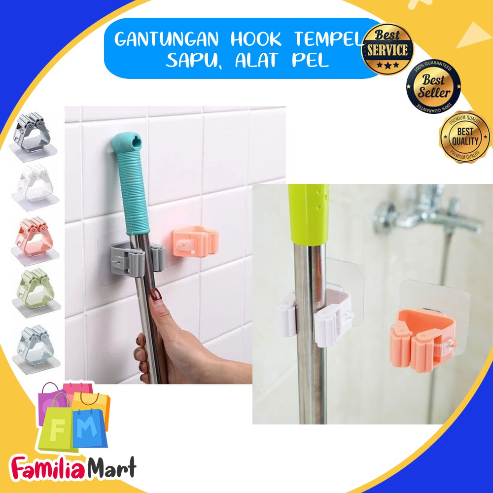 GANTUNGAN TEMPEL DINDING GAGANG SHOWER MANDI SAPU ALAT PEL HOLDER HOOK