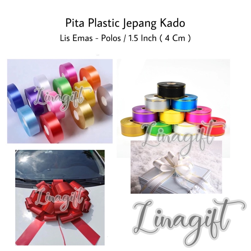 

( Rol 10 Yard ) PITA JEPANG LIST EMAS 1.5 INCH / 4 CM HIASAN KADO HAMPERS SOUVENIR PARCEL