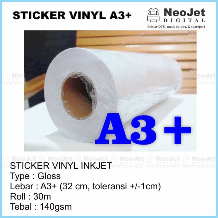 

Sticker Stiker Vinyl Inkjet White A3 panjang 30 meter