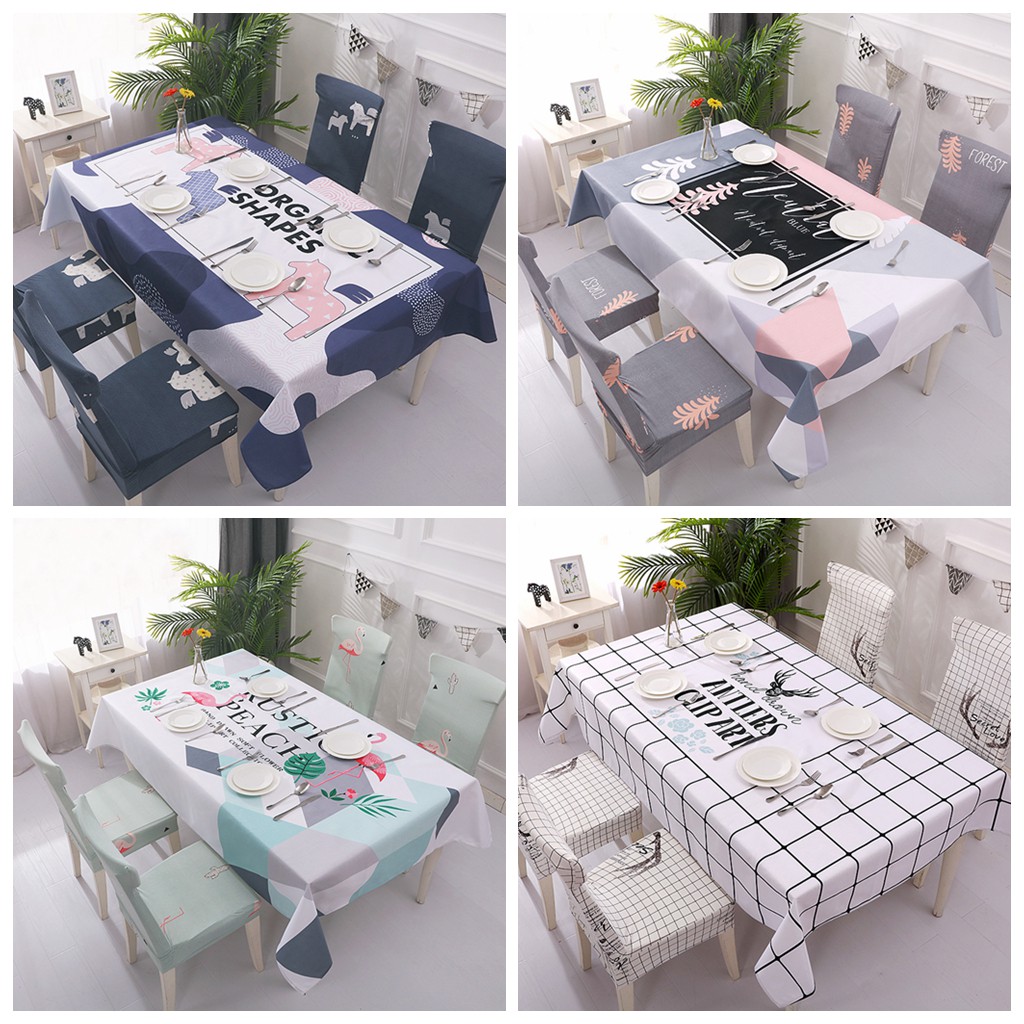 New Table Cloth Taplak Alas Meja Sarung Kerusi Makan Kitchen Dinning Table Cover Chair Cover Shopee Indonesia