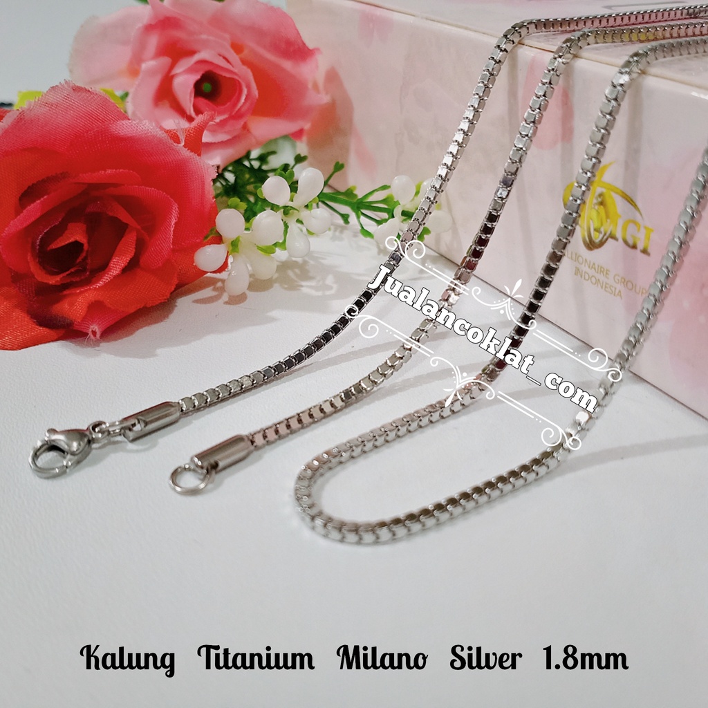 [[ 45 & 60cm ]] Milano/Italy/Tulang Panah HIGH QUALITY  rantai kalung titanium stainless 316L  warna