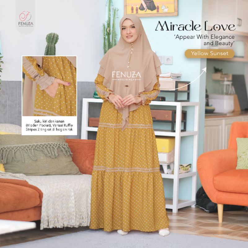 FENUZA gamis syari miracle love dress florida crepe